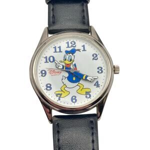 VTG Disney Time Works Donald Duck Watch - Fresh Battery -Adjustable Leather Band